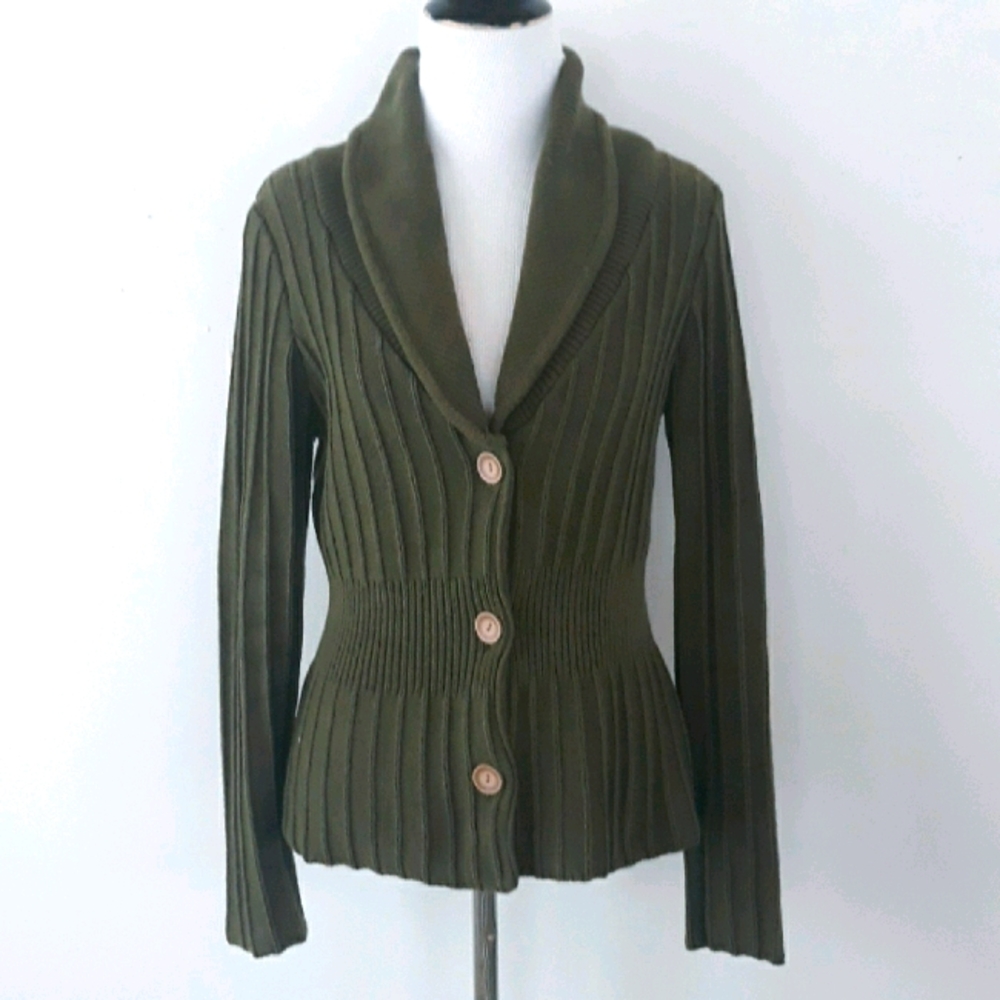 Dressbarn Button Up Sweater Jacket